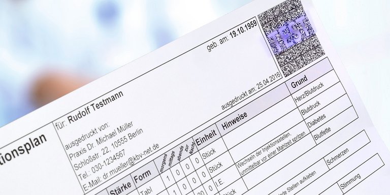 Medikationsplan wird gesannt