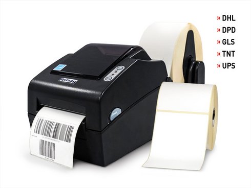 Drucker mit Etikettenrolle
