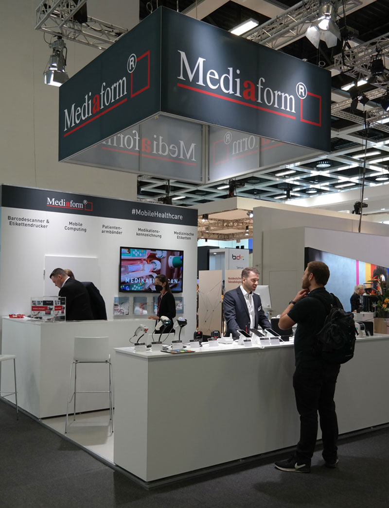 Mediaform stand at the DMEA Messestand auf der Messe DMEA 2023.