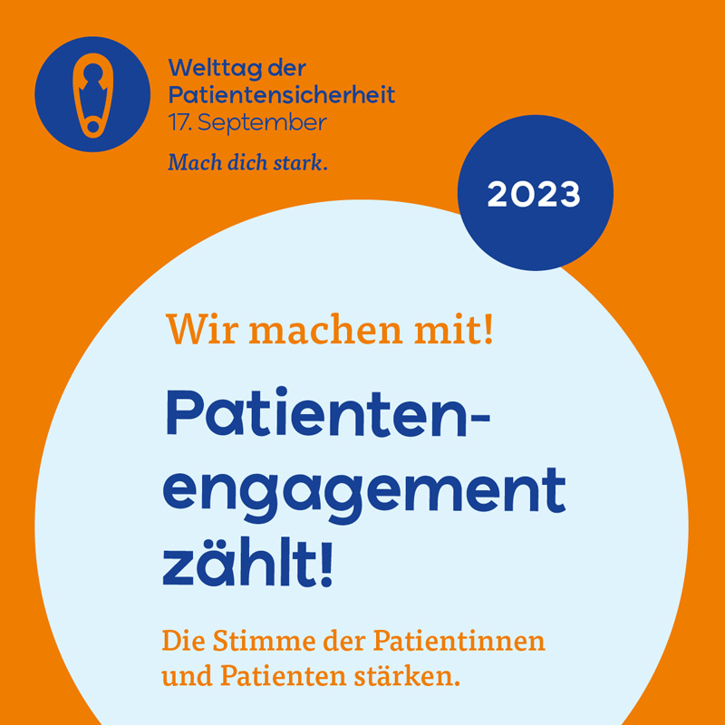 Teaser image for World Patient Safety Day 2023 with slogan Patient engagement matters